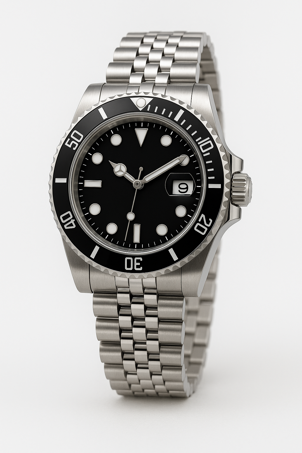 Tempus Altera Abyssus automatisk dykarklocka 40 mm i rostfritt stål med safirglas och vridbar bezel