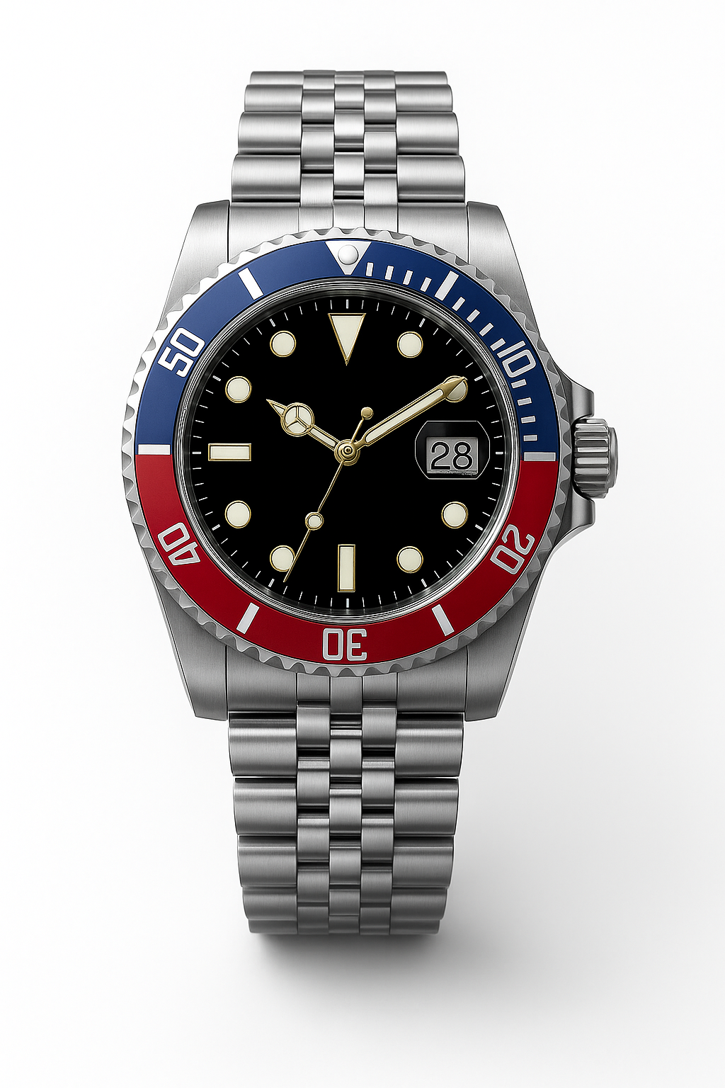 Tempus Altera Abyssus automatisk dykarklocka 40 mm i rostfritt stål med safirglas och vridbar bezel