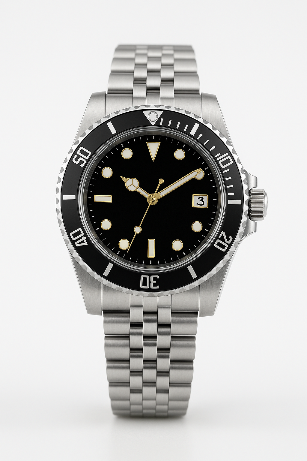 Tempus Altera Abyssus automatisk dykarklocka 40 mm i rostfritt stål med safirglas och vridbar bezel