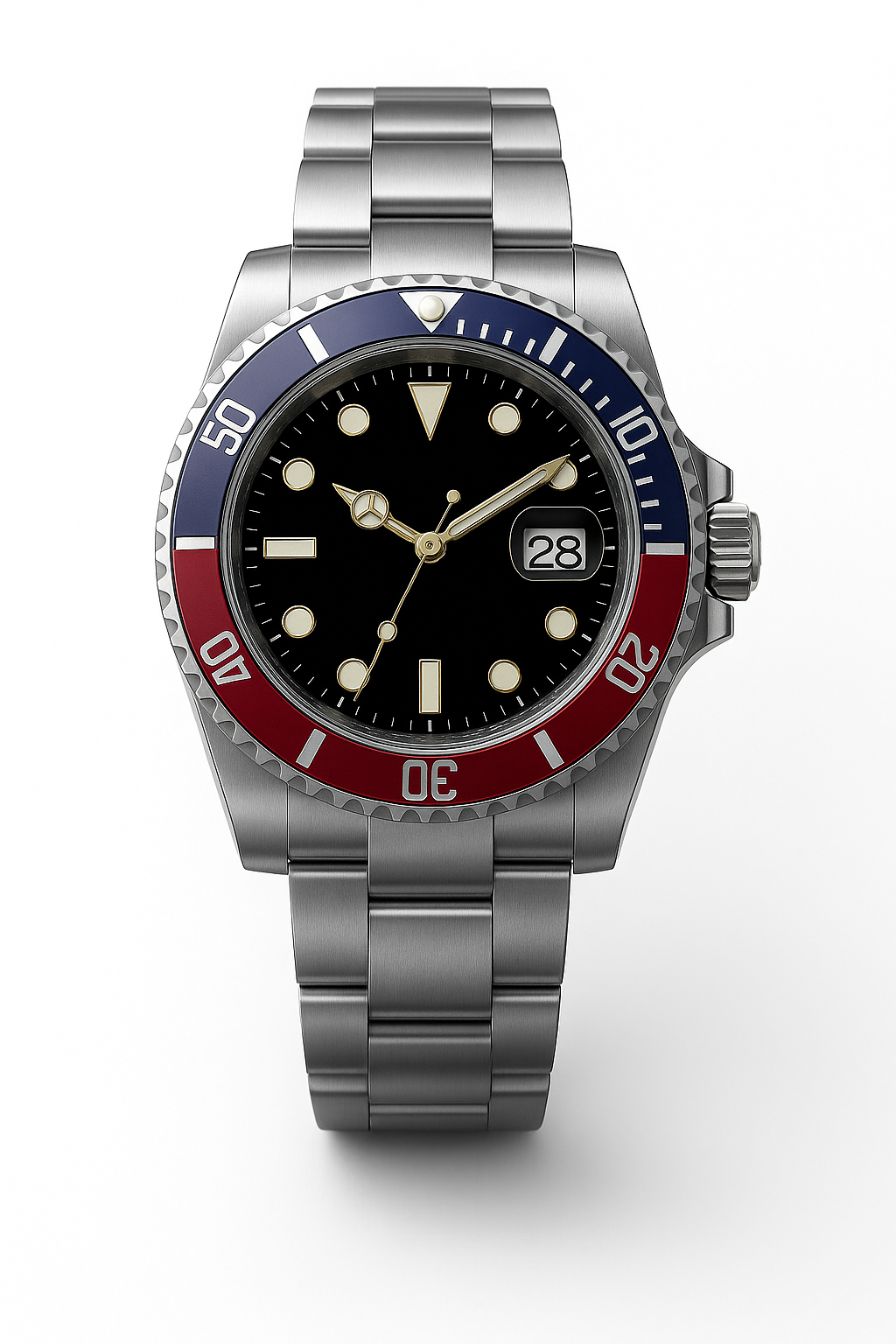 Tempus Altera Abyssus automatisk dykarklocka 40 mm i rostfritt stål med safirglas och vridbar bezel