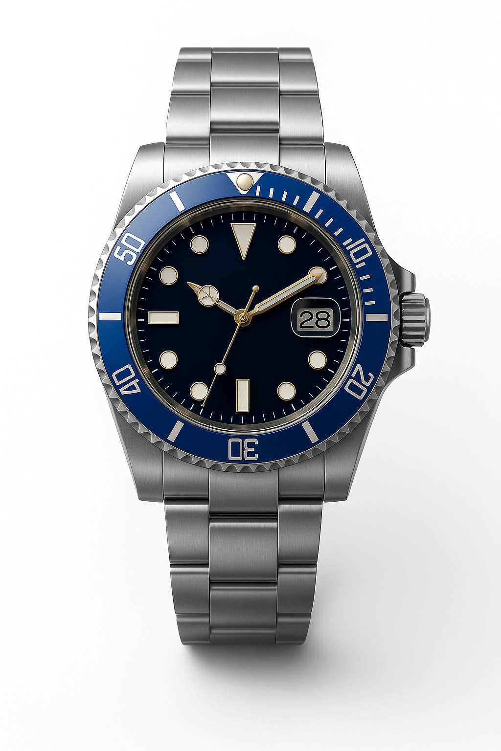 Tempus Altera Abyssus automatisk dykarklocka 40 mm i rostfritt stål med safirglas och vridbar bezel